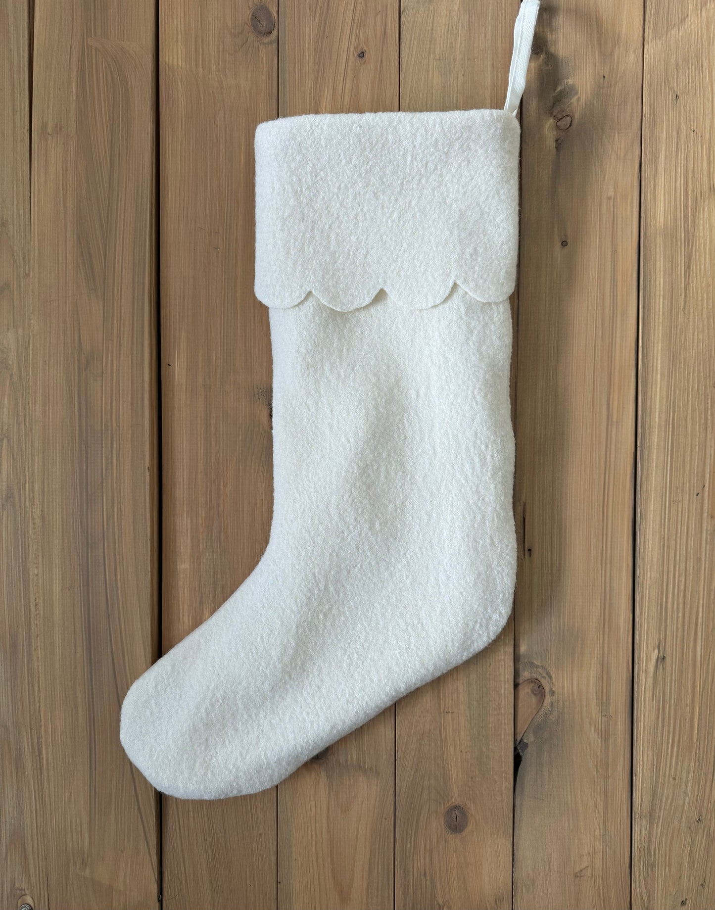 Boiled Wool Stocking - Scalloped Cuff