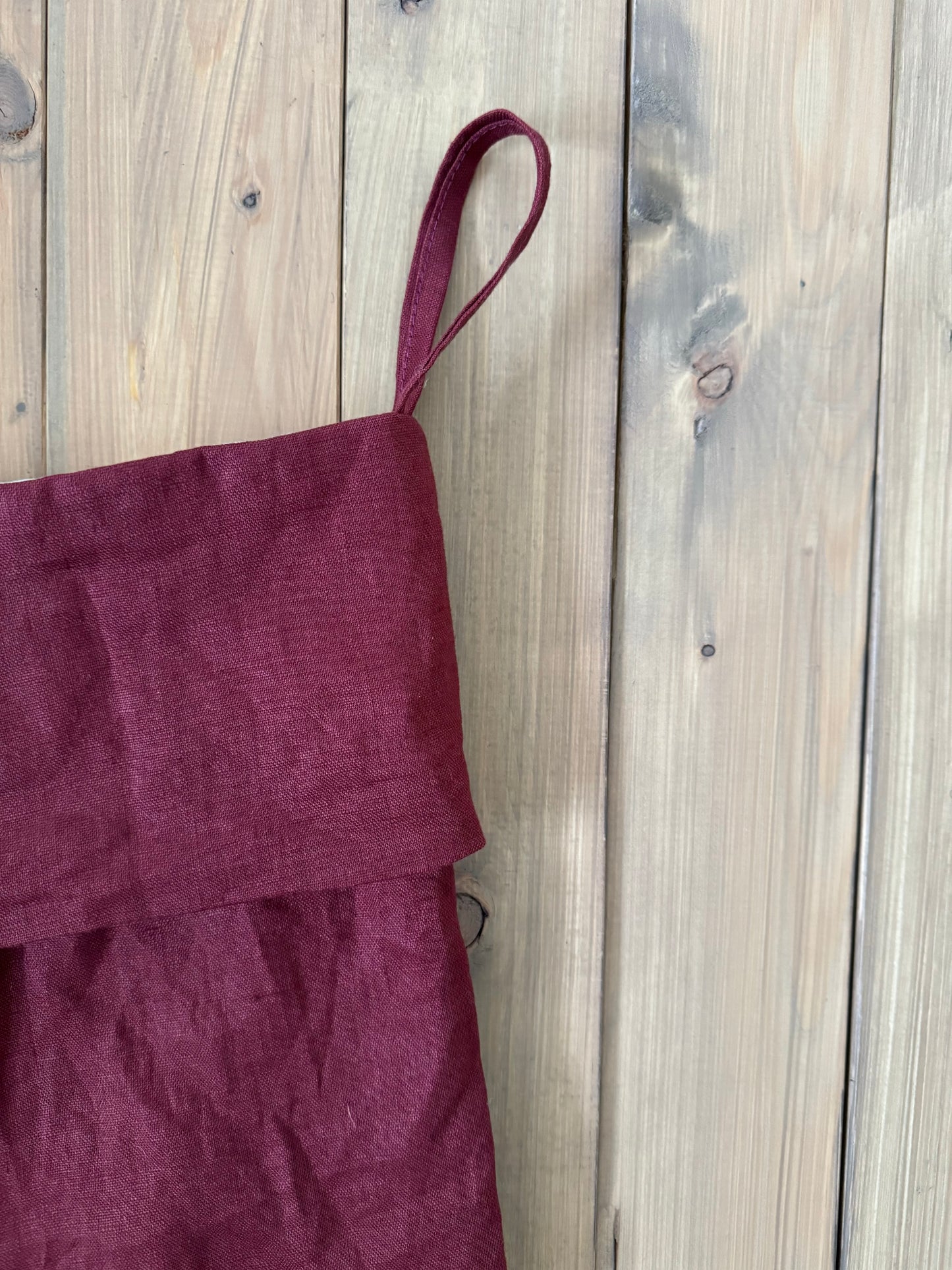 Linen Stocking - Burgundy