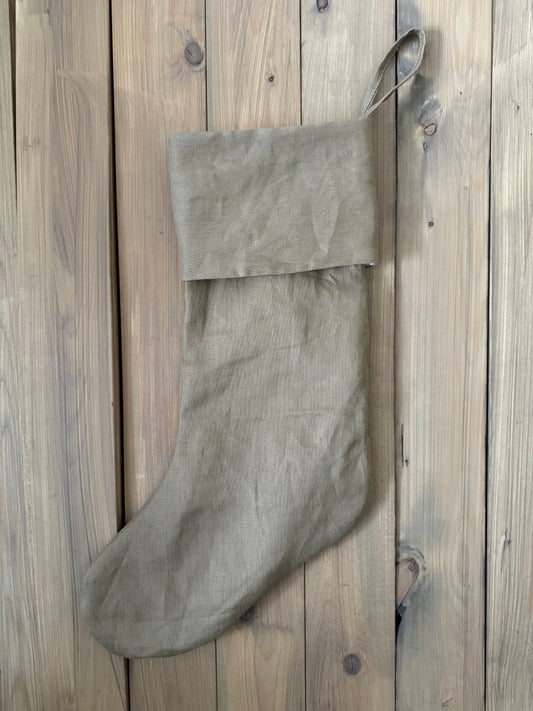 Linen Stocking - Gingerbread